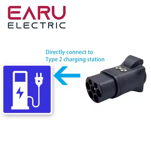 With Switch New Portable 220V Type 2 Male Plug to Schuko Socket EV Charging Adapter For EV Charger E