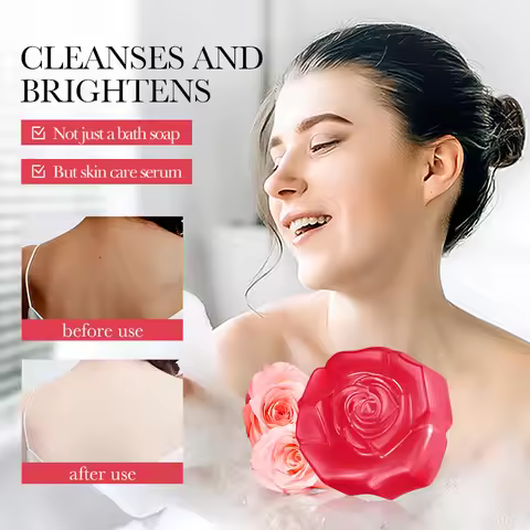 SADOER Rose Facial Soap Face Wash Foam Facial Cleanser Whitening Nourishing Moisturizing Anti Acne B