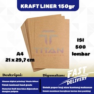Kraft Paper A4 Liner 150 gsm contains 500 sheets / Kraft Liner Paper A4 150 gsm