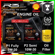 Genuine Proton R3 P1 Fully 5W30 P2 Semi 10W30 Synthetic Engine Oil 4L Oil Filter Petronas Campro Iri