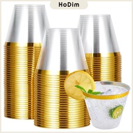 50Pcs Disposable Cup Gold Rimmed Plastic Cup 9OZ Wedding Party Supply Drinking Wine Whisky Cup 9oz c