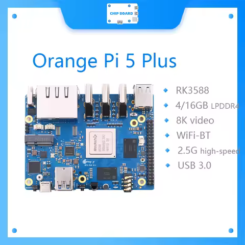 Orange Pi 5 Plus Single Board Computer RK3588 PCIE Module External WiFi-BT SSD 8K Orange Pi5 Plus De