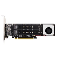 Double-Sided 4-Disk NVME Raid PCI-E X16 Split Card PCI-E X16 to M.2 M-Key NVME X4SSD RAID Expansion 