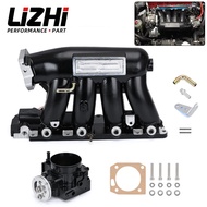 LIZHI - Aluminum Intake Manifold Throttle Body For 06-11 Honda Civic 04-08 Acura TSX K20Z3 Silver/Bl