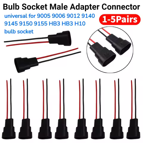 For HB3 9006 HB4 H10 Harness Male Socket Adapter Car Headlight Wiring Harness Connector Fog Light Bu