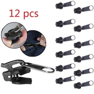{Dalam Stok}【SUFA】Zip Slider Replacement 3 Sizes 12Pieces No Tools Universal Zip Fixers Zip Repair
