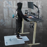 AVATAR ADJUSTABLE HEIGHT GAMING & WORKING DESK-COLOR(GOLD FRAME/BLK TOP)-CLEARANCE SALES-LIMITED STO