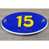 MODERN HOUSE NUMBER PLATE ALUMINIUM COMPOSITE (ACP) & ACRYLIC, NOMBOR RUMAH PLAT TERKINI 250MM X150M
