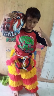 Pakaian Celana barongan bisa reques warna Barongan Devil Jumantoro anak2 umur 10 santer asli kayu de