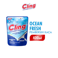Cling Pembersih Kaca Biru Ocean Fresh Refill Pouch 400ml