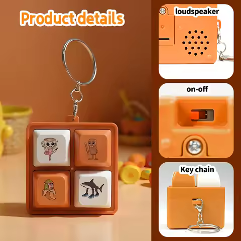 New Tralalero Tralala Tungtungtung Wooden Stick Man 4 Button Keychain Pendant Meme Brainrot Anime Pe