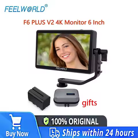 FEELWORLD F6 PLUS V2 4K Monitor 6 Inch on Camera DSLR Field Monitor 3D LUT Touch Screen IPS FHD 1920