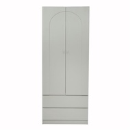[จัดส่งพร้อมประกอบ] HomePro ตู้เสื้อผ้า 2 บานเปิด  CURVE 80 ซม. สีเทา แบรนด์ FURDINI