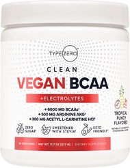 Type Zero Ultra Clean Vegan BCAA Powder + Electrolytes (Hawaiian Punch | 6G) 2:1:1 Sugar-Free/No Suc