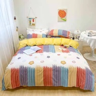 [ XẢ KHO ] Bộ 4 món chăn ga gối Cotton poly đáng yêu miễn phí bo chun drap ga giường
