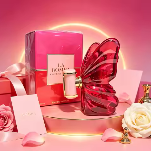 La a by Carolina Herrera Ladies Perfume Complete Hot Pink Two-Tone Gradient Gift Box Gloss Fuchsia S