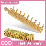 forstretrtomj Bamboo Taco Holders Holds 8 Tacos Each Taco Tray Multi-Use Food Stands Hard Shell Taco