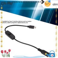 OLINI Power Extension Cord, with ON/ Switch 30cm/11.8inch Type C Male to Female, Durable USB Extensi