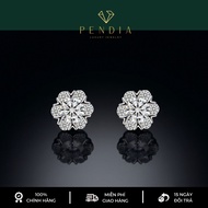 High Quality White Gold Star Women's Silver Earrings 6,5 Cups - PENDIA Brand - KT011 Inspection Cert