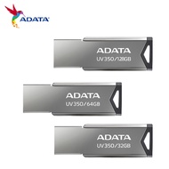 USB ต้นฉบับ ADATA 3.2แฟลชไดร์ฟ UV350 32GB 64GB ยูเอสบีโลหะ128GB ความเร็วสูง U Disk Pendrive สำหรับคอมพิวเตอร์