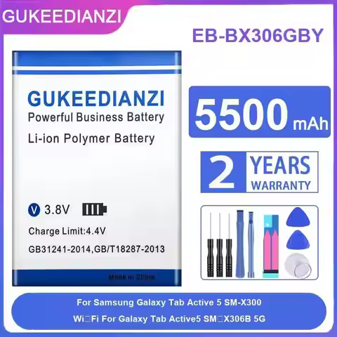Tablet Battery EB-BX306GBY 5500mAh For Samsung Galaxy Tab Active 5 SM-X300 Wi‑Fi For Galaxy Tab Acti