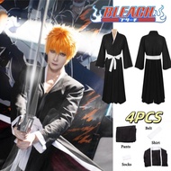 [Local & Fast] Anime Bleach Bleach Kurosaki Ichigo Cosplay Costume for Traditional Japanese Male Kim