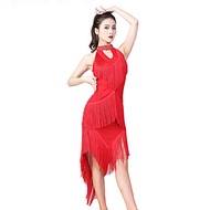 Leemiman Women Squins Fringe Tassel Sexy Latin Dance Dress Ballroom Salsa Rumba Dance Costumes