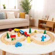 Toms Train Track Wooden Track Electric Track Toy Children Wooden Educational Assembly Toy Car