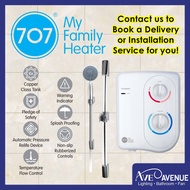 707 Compact Instant Water Heater with Shower Holder Set [Optional : Basic Installation]