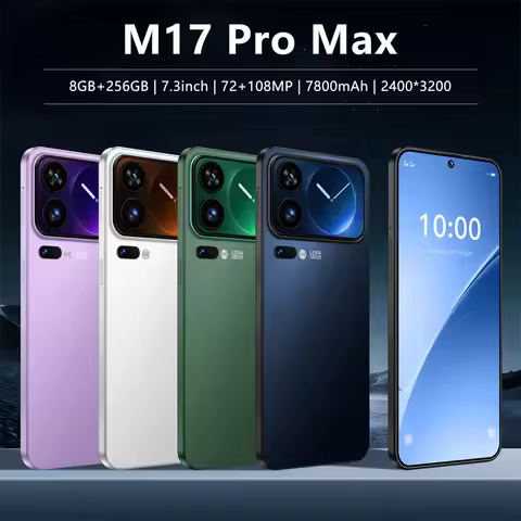 2026 New M17 pro max LTPO AMOLED 2X Display 200MP Smartphone Snapdragon 5G 8 Elite 7.3 120Hz Dynamic