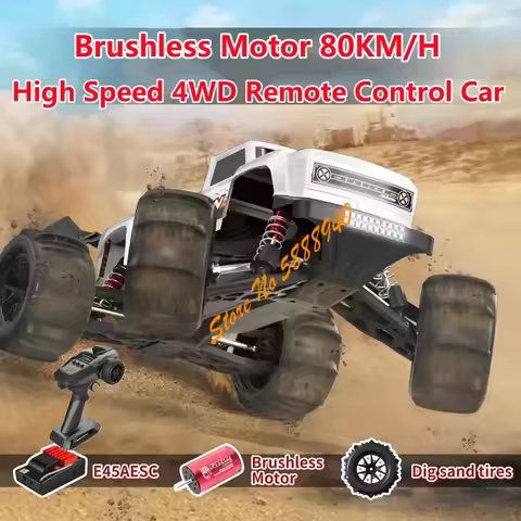 80KM/H Brushless Racing Electric RC Car 2.4G 150M 1/16 Simulation Vehicle 4WD Climbing All Terrain O