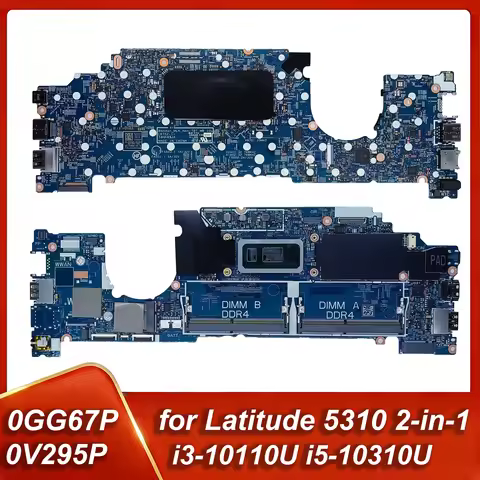 0GG67P 0V295P For Dell Latitude 5310 2-in-1 Laptop Motherboard System Mainboard Onboard CPU 19752-1 