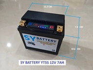 SY Battery รุ่นพิเศษรถแข่ง แบตฯลิเทียมฟอสเฟส สำหรับมอเตอร์ไซค์ 12V 7AH CCA200