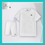 Saruy__ Setelan Kaos Celana Putih Baju Pria Celana Putih Kaos Tes Masuk Tni Polri White T-Shirt Shor