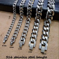 BANGLE FOR MAN &amp; WOMAN -316 Stainless Steel Men’s Bracelet Bangle/// Gelang Tangan Keluli Tahan Karat 316 Lelaki /// 316 不锈钢男士手链