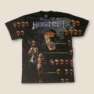 เสื้อวงMegadeth  สไตล์วินเทจ สกรีนทั้งตัว OVP
