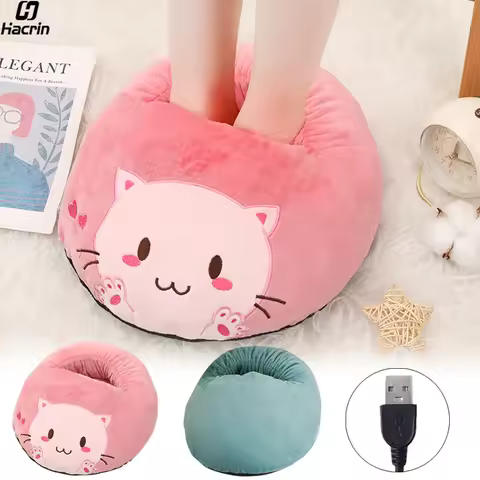 Foot Warmer USB Foot Heater Electric Foot Heating Pad Fast Heating Soft Plush Electric Foot Warmer f