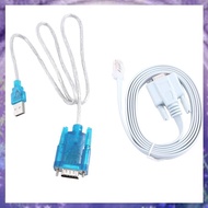 (Y W Z H)RJ45 Network Cable Serial Cable Rj45 to DB9 and RS232 to USB (2 in 1) CAT5 Ethernet Adapter
