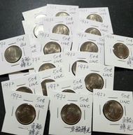 UNC 1972年女皇頭銀色伍毫  頂級爆光車輪轉光   MS-BU級數  每枚$50    多購可少議    無意勿擾