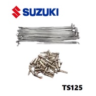 SUZUKI TS125 FRONT SPOKE 21" 10x204/235 DEPAN Nipples Set 21" Wheel Set Lidi Rim Depan SCRAMBLE JEJA