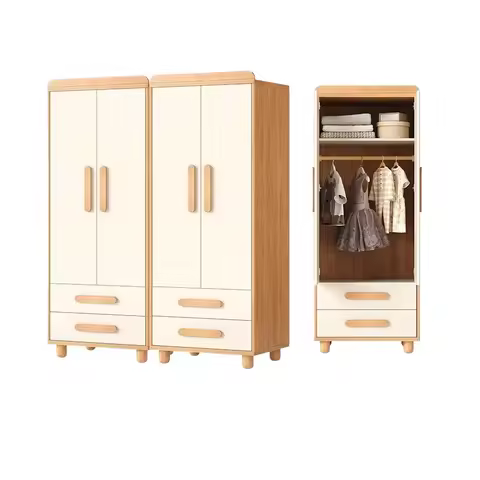 Solid wood oak bedroom wardrobe small hanging wardrobe