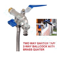 2-WAY BRASS BALLCOCK / 2-WAY BRASS GARDEN TAP / INTERIOR, EXTERIOR 2 WAY TAP / TWO WAY BRASS BALL TA