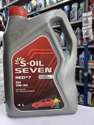 S-OIL sevenน้ำมันเครื่อง เบ็นซิน เท็คโนโลยี่สังเคราะห์ 5w40 4ลิตร API SP