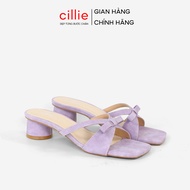 Cillie Women's High Heels Round Sole Elegant Bow Straps Anti-Slip No Foot Pain GU17