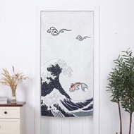 Cotton linen long door curtain Fengshui curtain air-conditioning windshield new wind-blocking heat-insulating flannel whole-piece rod cloth curtain partition curtain curtain
