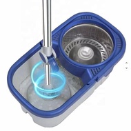 Romax Spin Mop and Bucket with Wheels 360 Spinning Mop Bucket System w/ 6 Microfiber Mop