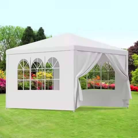 10'x10' Outdoor Canopy Tent Gazebo Shelter Party Wedding Tent Event w/Sidewalls
