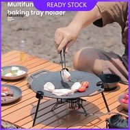 FOCUS Grill Pan Rack Outdoor Grill Hanger Portable Adjustable Bbq Grill Pan Holder for Camping Outdoor Aluminum Alloy Tripod Rack Hanger for Vertical Barbecue Bracket