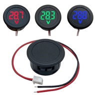 DC Digital LED Digital Display Round Two wire Voltmeter Car Voltage Current Meter Volt Detector Tester Monitor Panel DC 5 100V