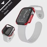 刀鋒Edge系列 Apple Watch Series 6/SE (40mm) 鋁合金雙料保護殼 保護邊框(野性紅)